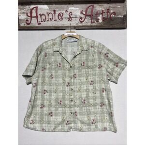 Vintage Willow Bay 90s Floral Button Shirt Cottagecore Ladies 3X 22W/24W